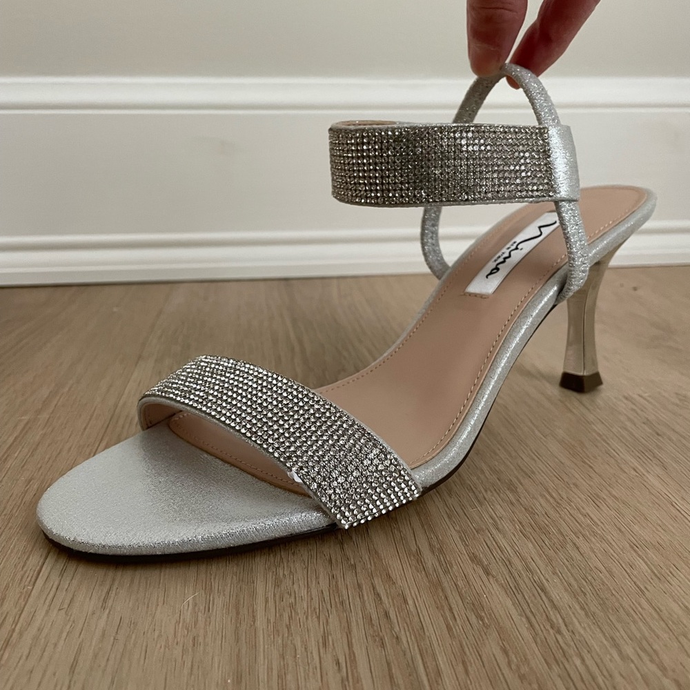 Nina Silver Strap Heels